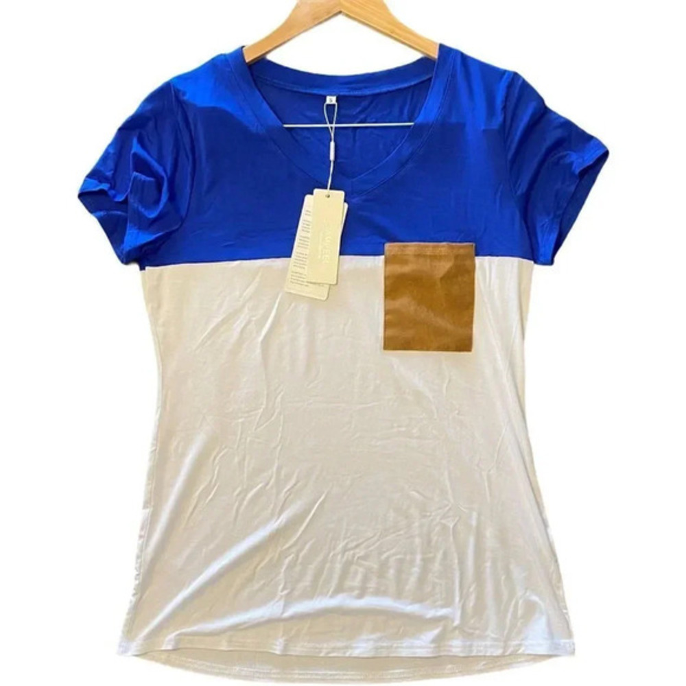 Sampeel Womens Loose Fit V-neckT-shirt Top  NWT